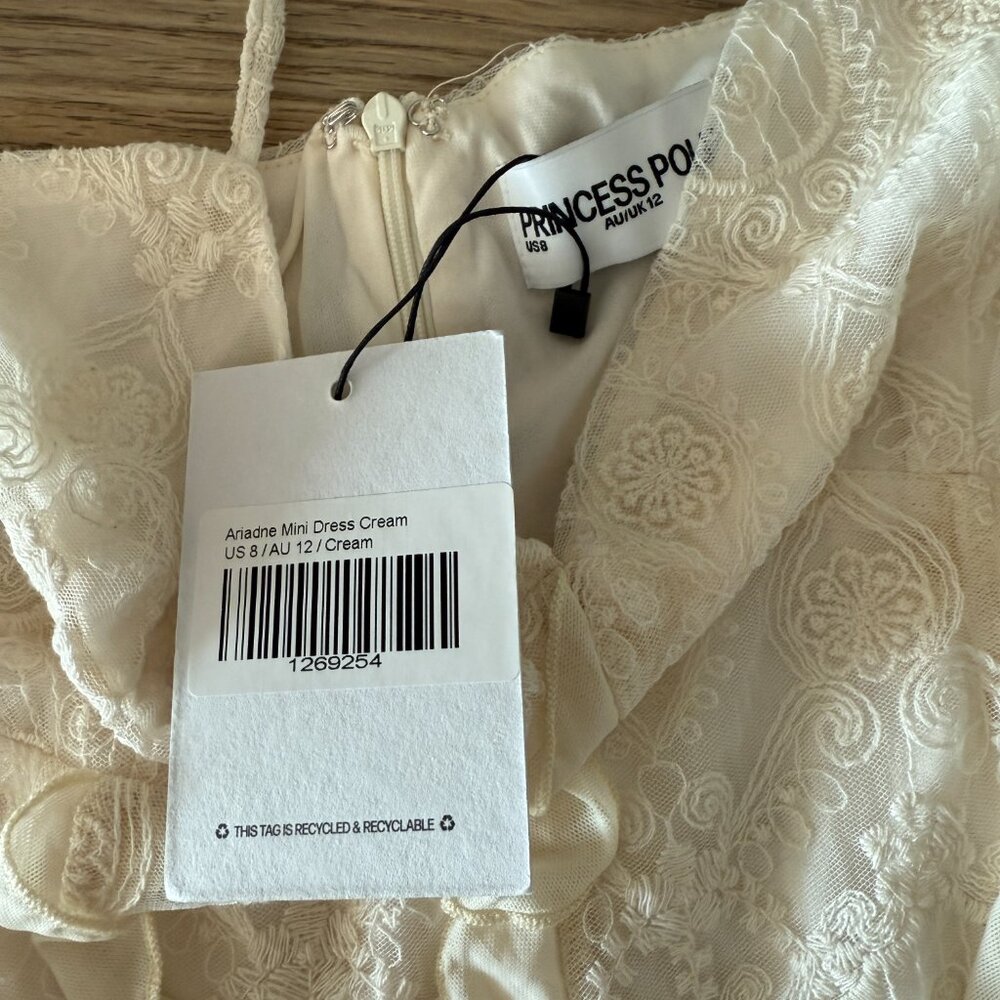 NWT bridal lace mini cream - Nasty Gal Ariadne Mini Dress - Picture 3 of 4